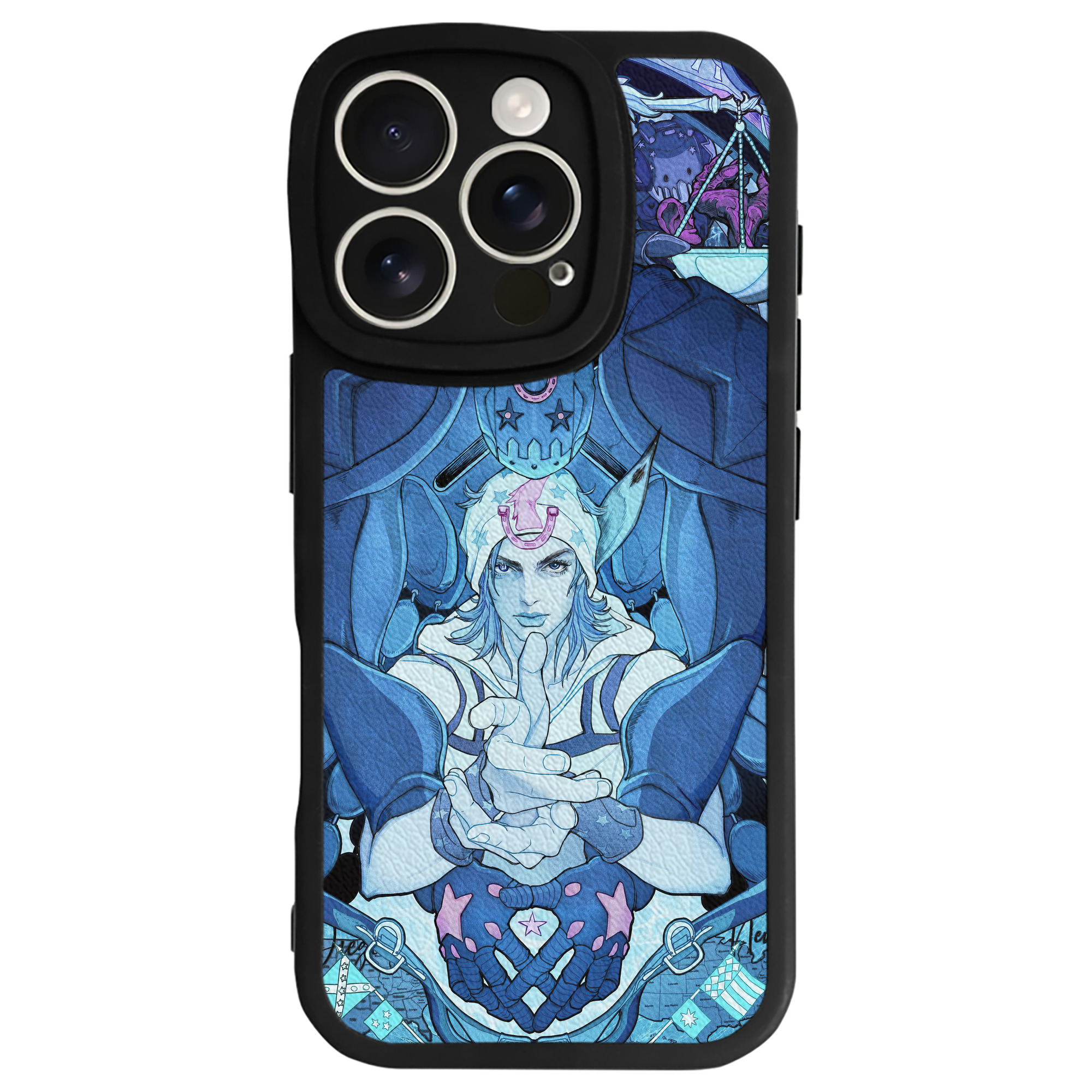 （画像用） ジョジョの奇妙な冒険 JoJo's Bizarre Adventure 【iPhone 16シリーズ対応】シリコンスマホケース（レザー調） 材質：シリコン